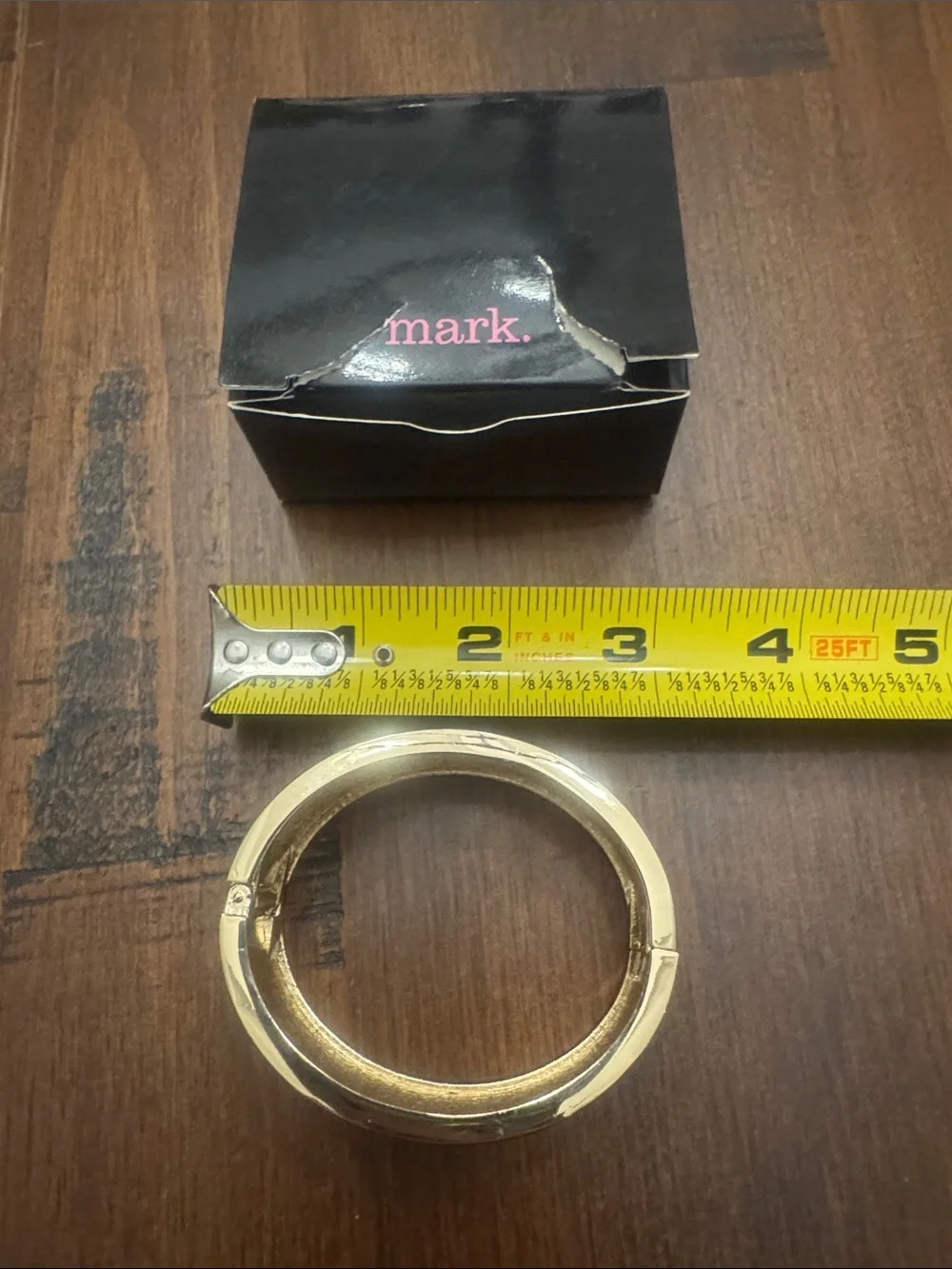 Brand New Mark. Gold-Tone Cream Studded Bangle Bracelet
